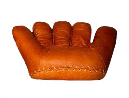 Leather baseball mitt chair